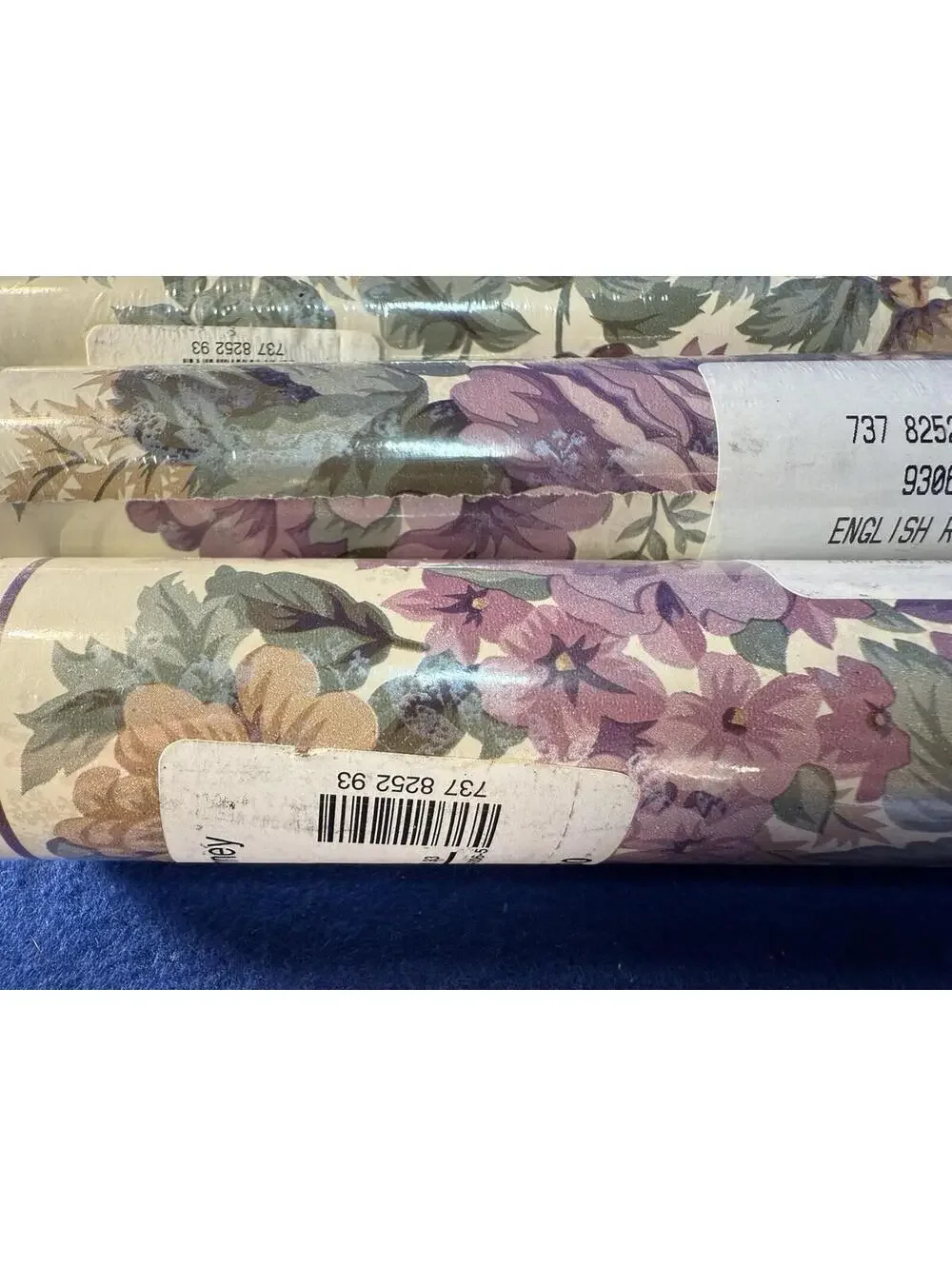 5 Rolls JCPenney ENGLISH ROSE- Purple Wallpaper Border 5 Yards Ea Vintage Floral